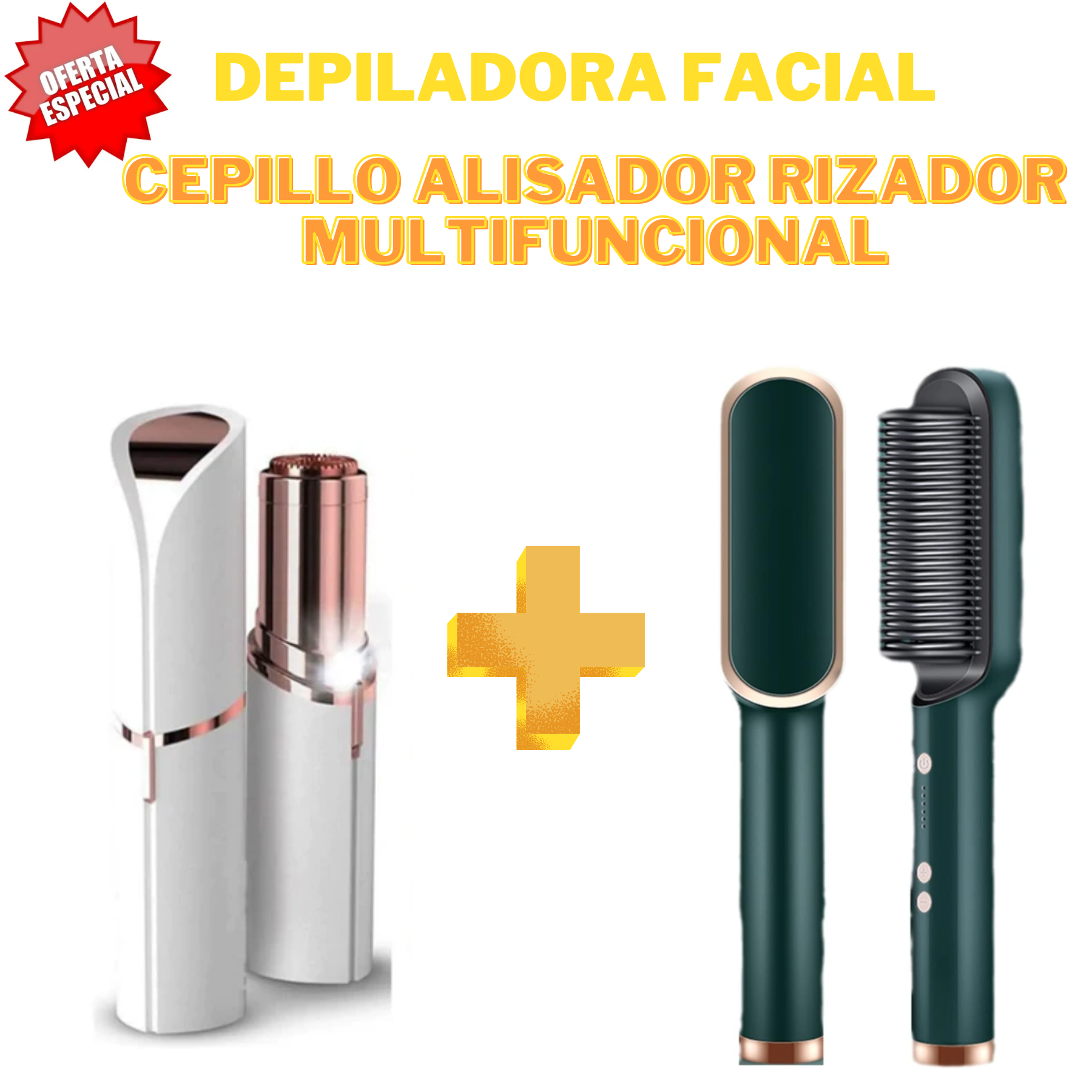 Kit Esencial de Belleza: Depiladora Facial + Cepillo Alisador💖✨